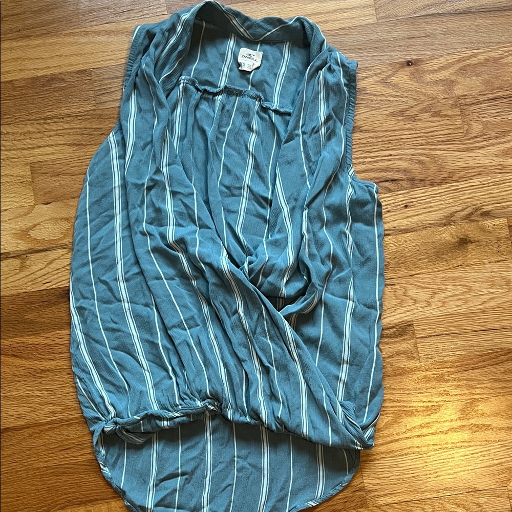 O'Neill Blue and White Striped Tank Top